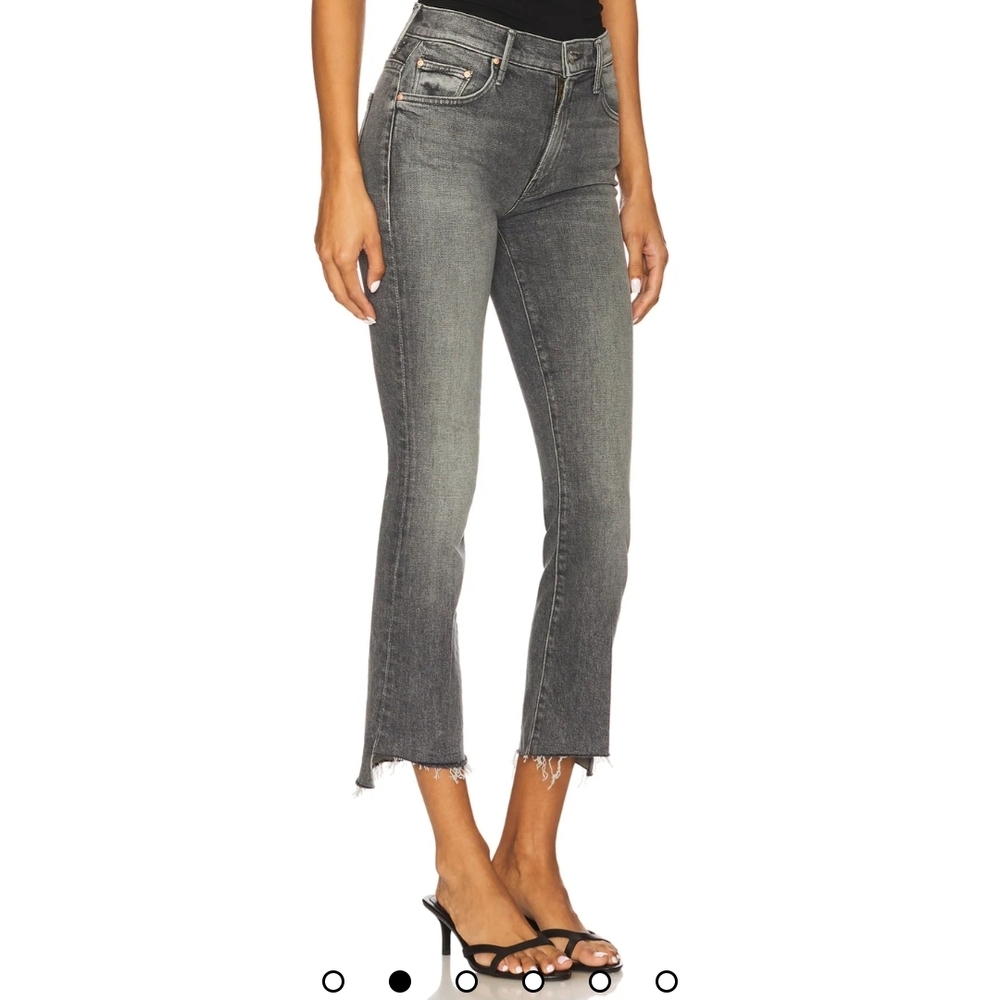 MOTHER Gray Ankle Cropped Jeans - Picture 3 of 11